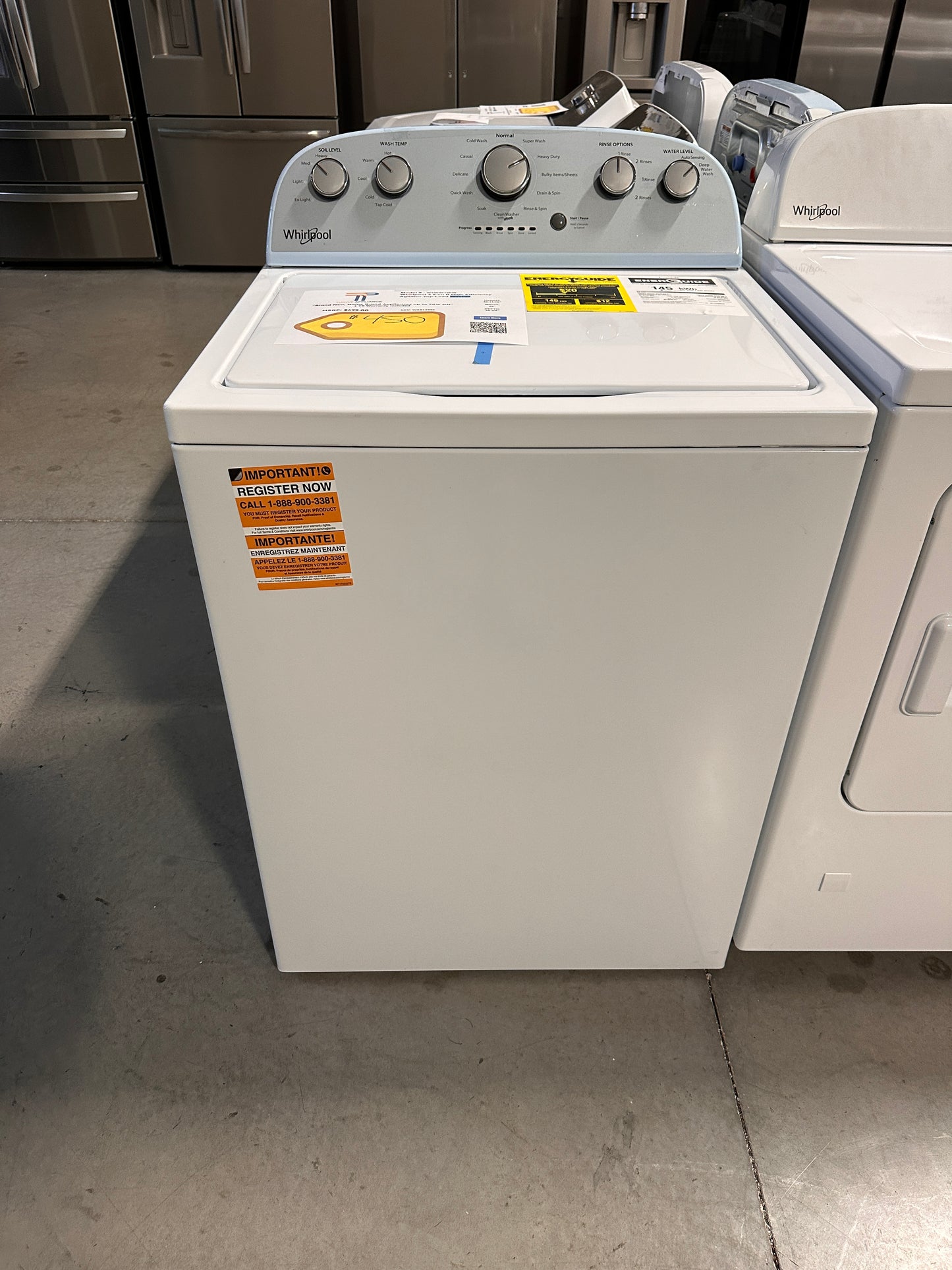 BRAND NEW! Whirlpool 3.5-cu ft High Efficiency Top-Load Washer  MODEL: WTW4816FW  WAS13996