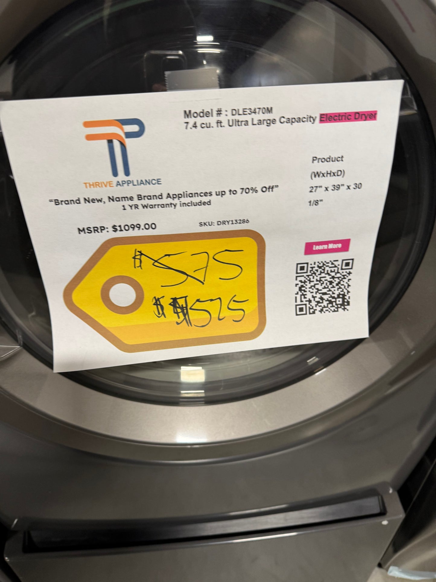 LG 7.4 cu. ft. Ultra Large Capacity Electric Dryer