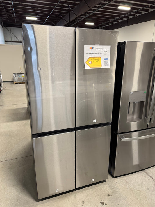 Samsung Bespoke 29 cu. ft. Standard Depth 4-Door Flex French Door Refrigerator in Stainless Steel with Beverage Center