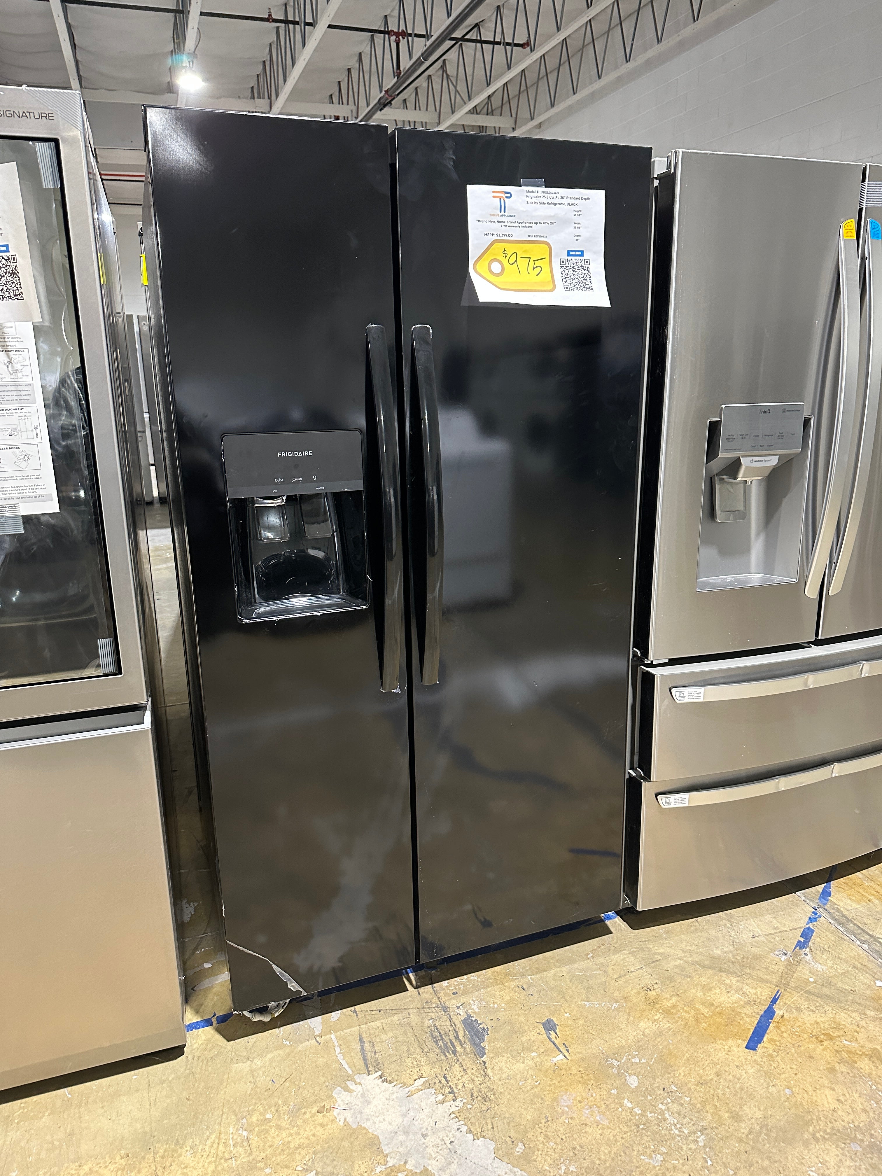 Frigidaire - 25.6 Cu. Ft. Side-by-Side Refrigerator - Black Model:FRSS ...