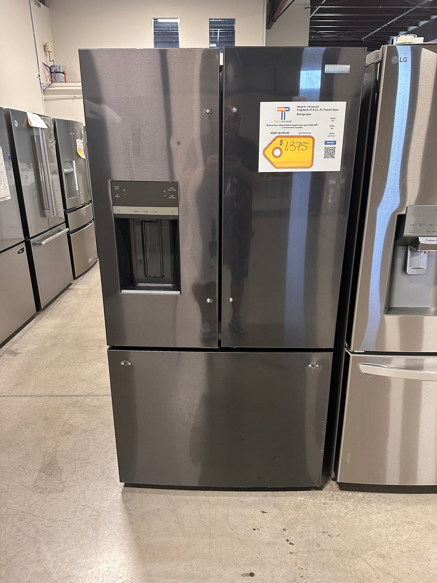 BRAND NEW Frigidaire 27.8 Cu. Ft. French Door Refrigerator  MODEL: FRFS2823AD  REF13958