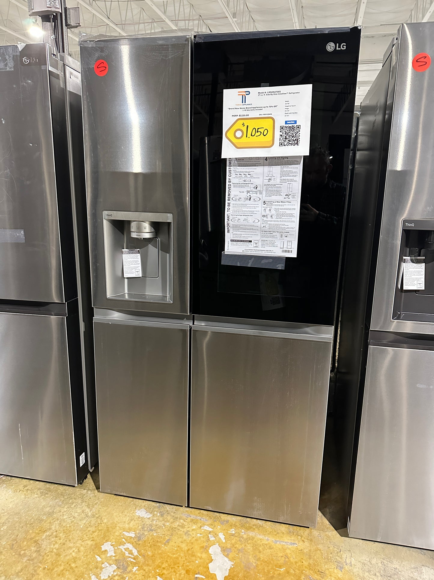 GREAT NEW SIDE-BY-SIDE REFRIGERATOR with CRAFT ICE MODEL: LRSOS2706S  REF12343S