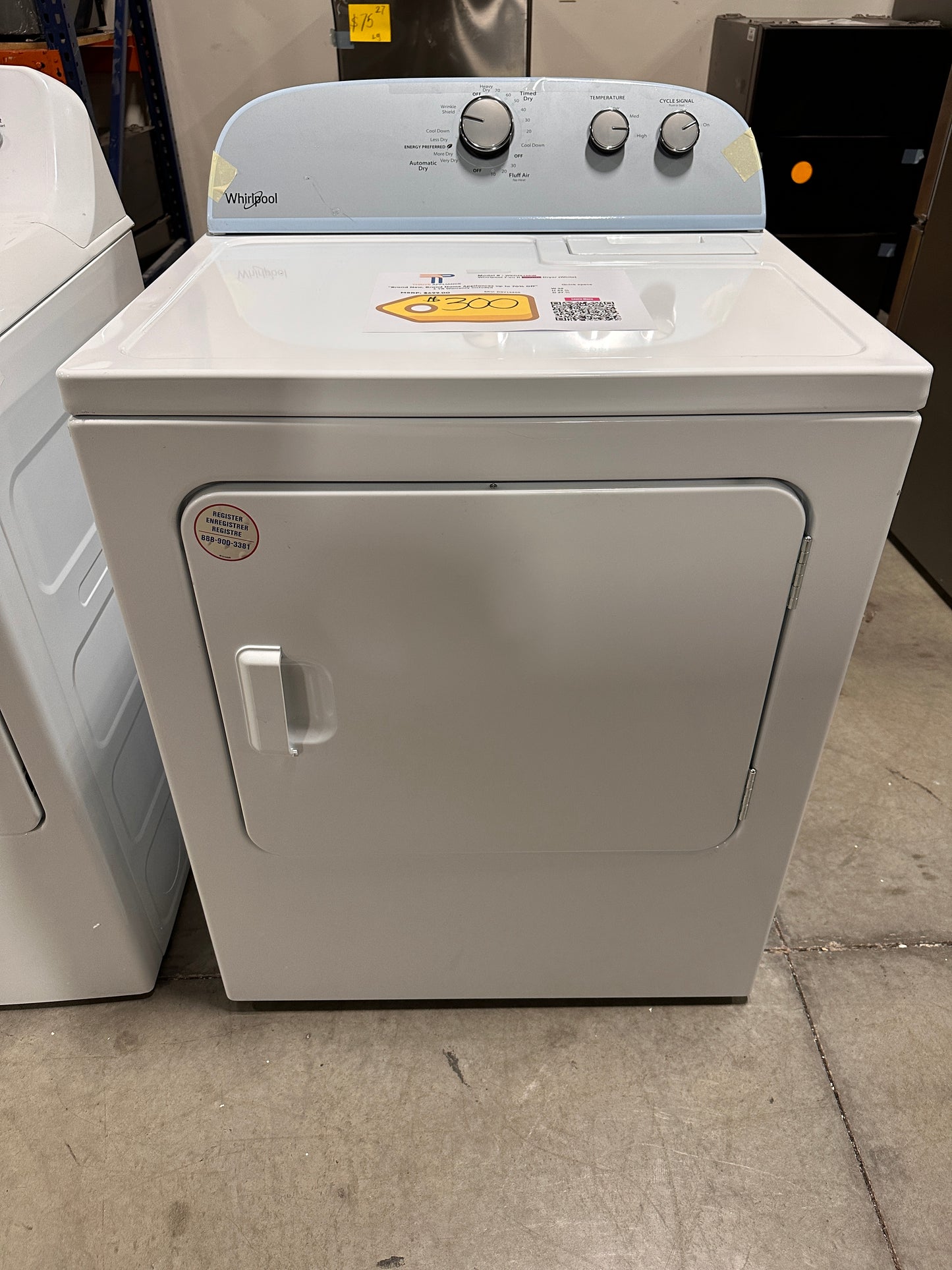 Whirlpool - 7 Cu. Ft. Electric Dryer with AutoDry Drying System - Model:WED4950HW  DRY12406