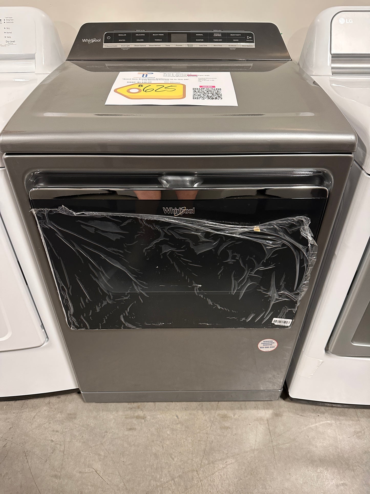 GORGEOUS NEW WHIRLPOOL ELECTRIC DRYER with ADVANCED MOISTURE SENSING Model:WED8127LC  DRY12411