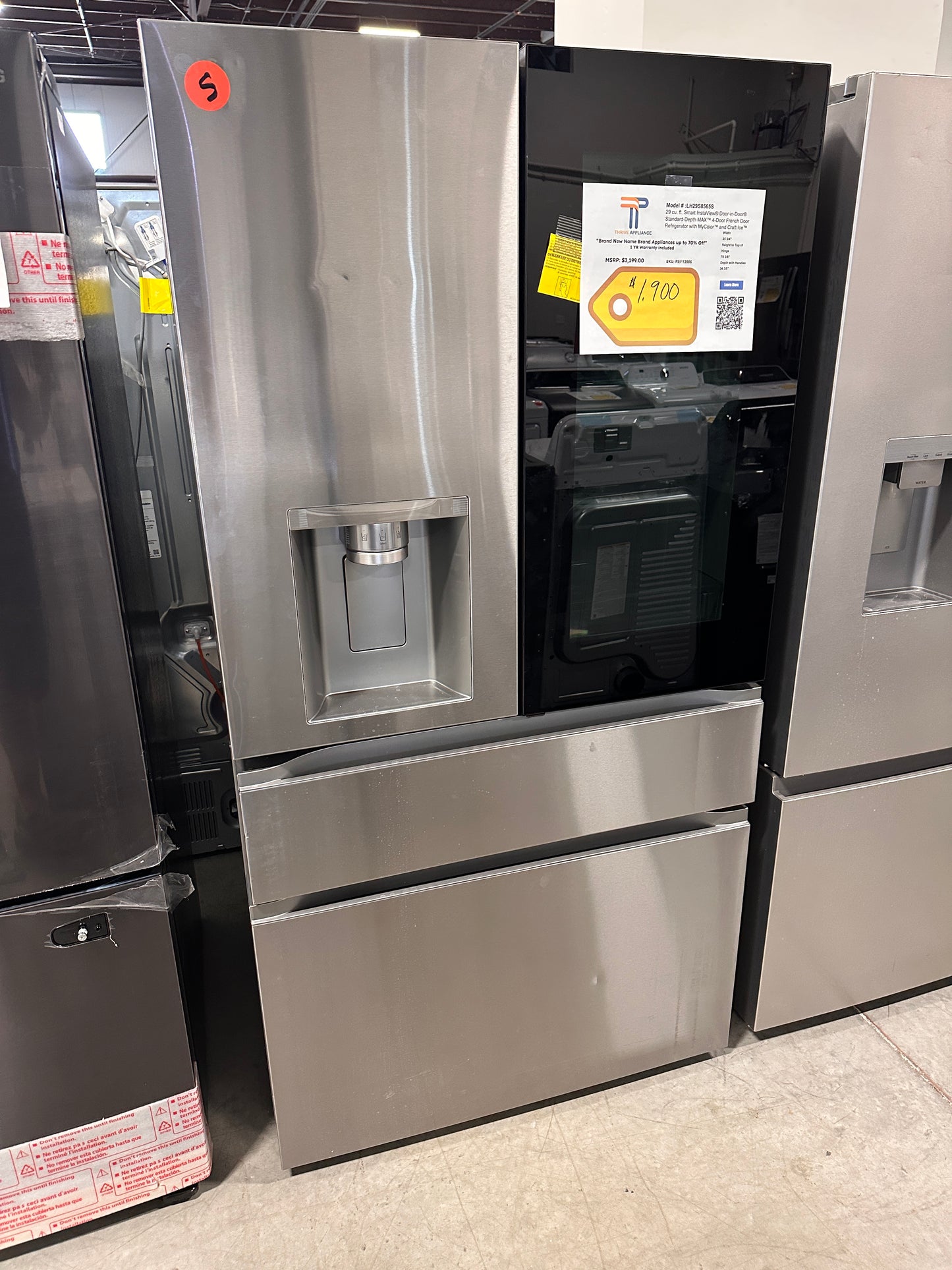 GREAT NEW LG INSTAVIEW STANDARD-DEPTH MAX REFRIGERATOR MODEL: LH29S8565S  REF13986
