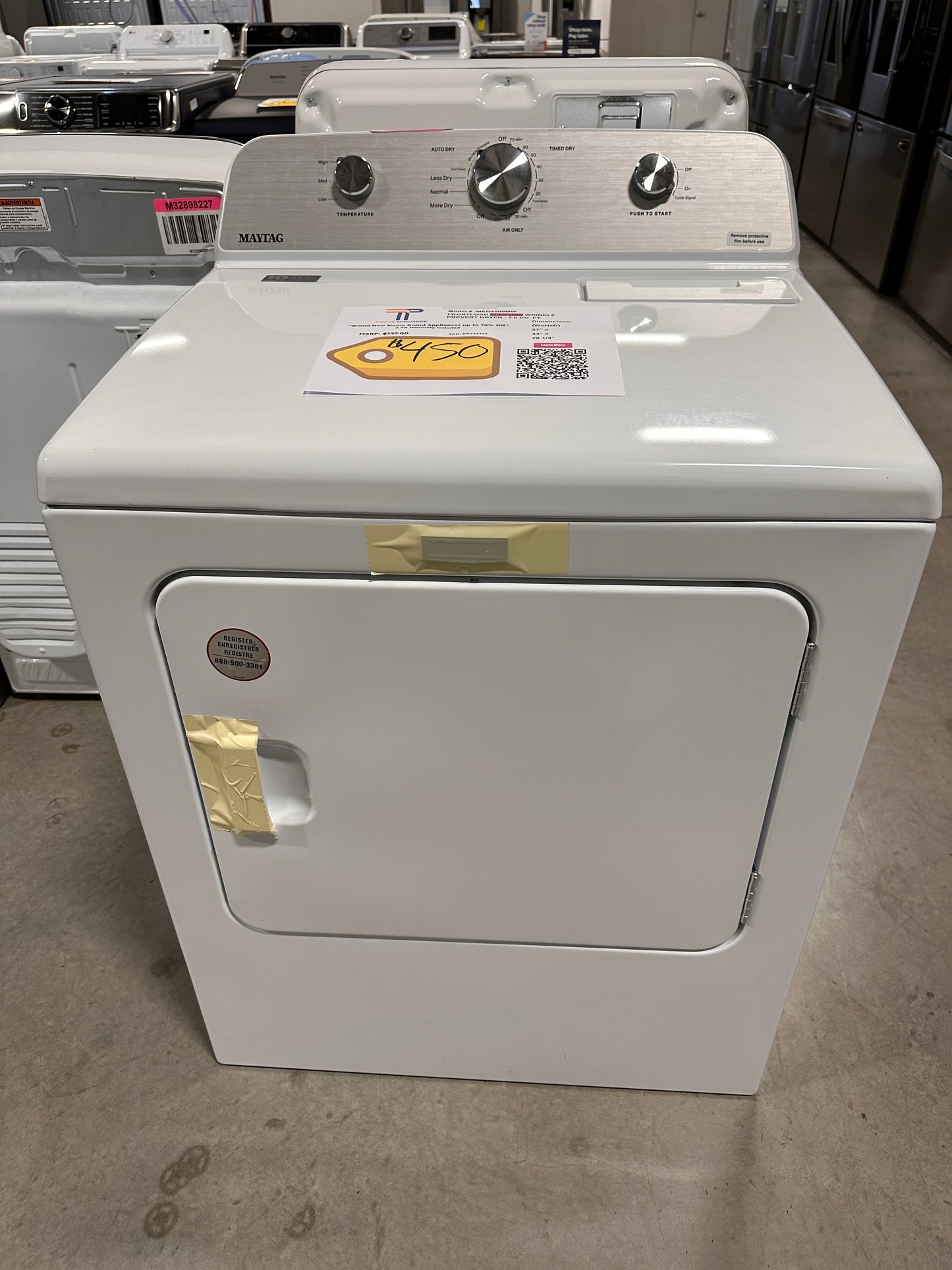 GREAT NEW 7 CU FT ELECTRIC DRYER Model:MED4500MW  DRY12419