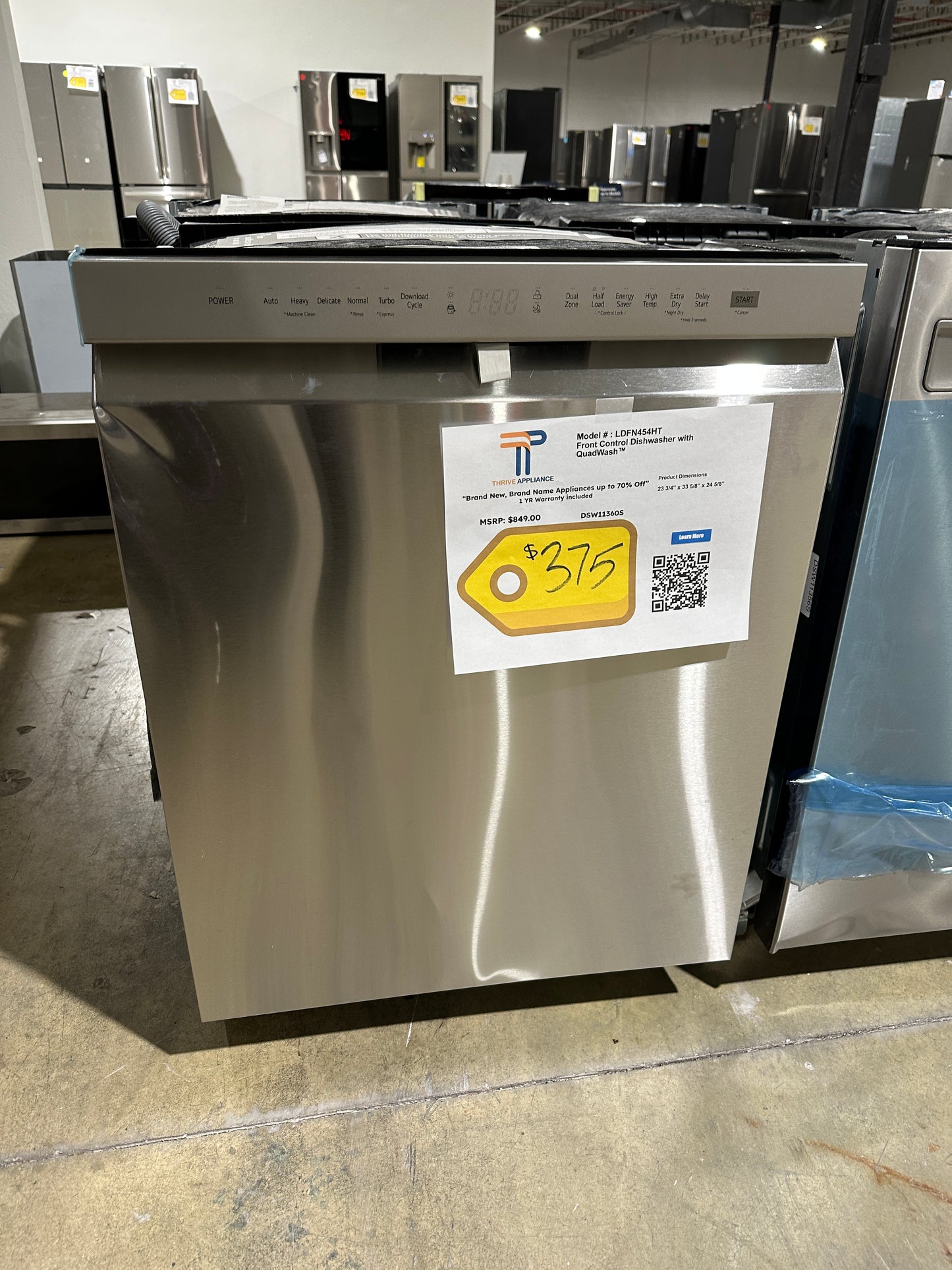 STAINLESS STEEL TUB DISHWASHER with 3RD RACK MODEL: LDFN454HT  DSW11360S