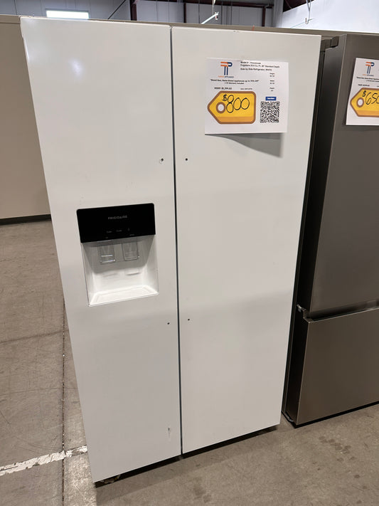 GREAT NEW Frigidaire - 25.6 Cu. Ft. Side-by-Side Refrigerator - White  Model:FRSS2623AW  REF12978
