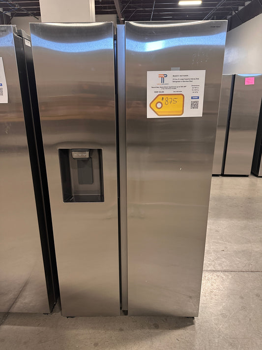 BRAND NEW! Samsung 27.4 cu ft Side by Side Refrigerator  MODEL: RS27T5200SR  REF14006