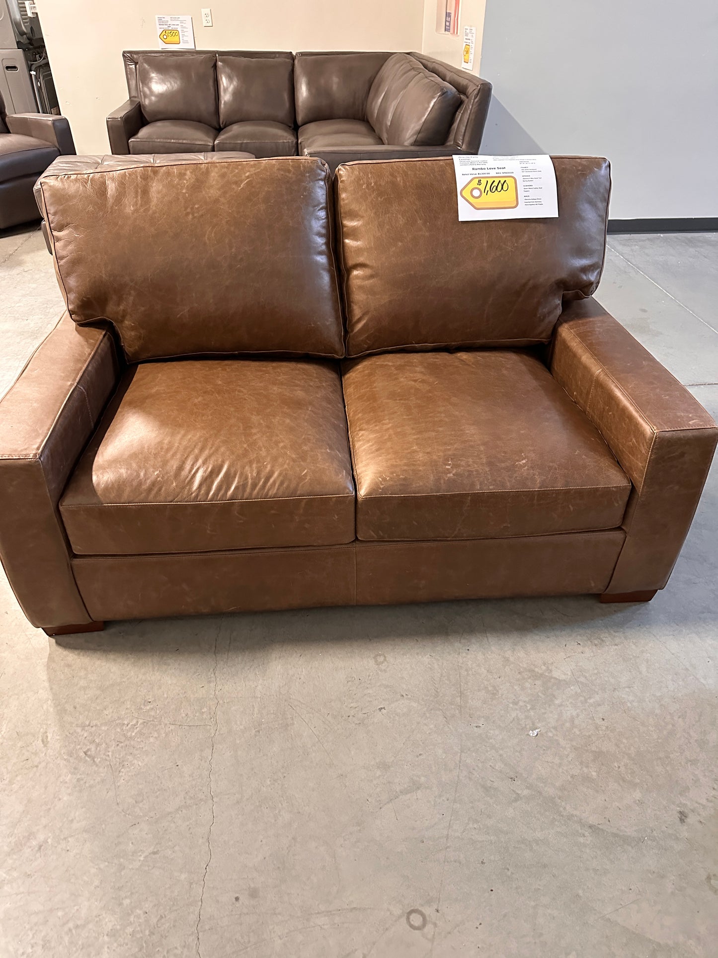 GORGEOUS HANDMADE LEATHER RAMBO LOVE SEAT - SFA11115