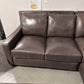 GRANITE FALLS LEATHER   Hermes Grey Full Sectional with Power Recliner and Ottoman