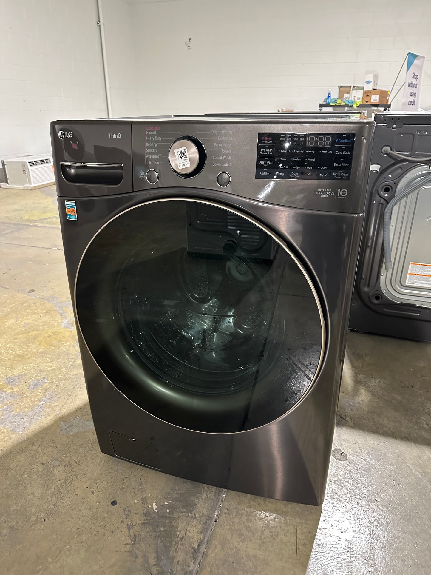LG STACKABLE SMART FRONT LOAD WASHER MODEL: WM4000HBA  WAS12067S