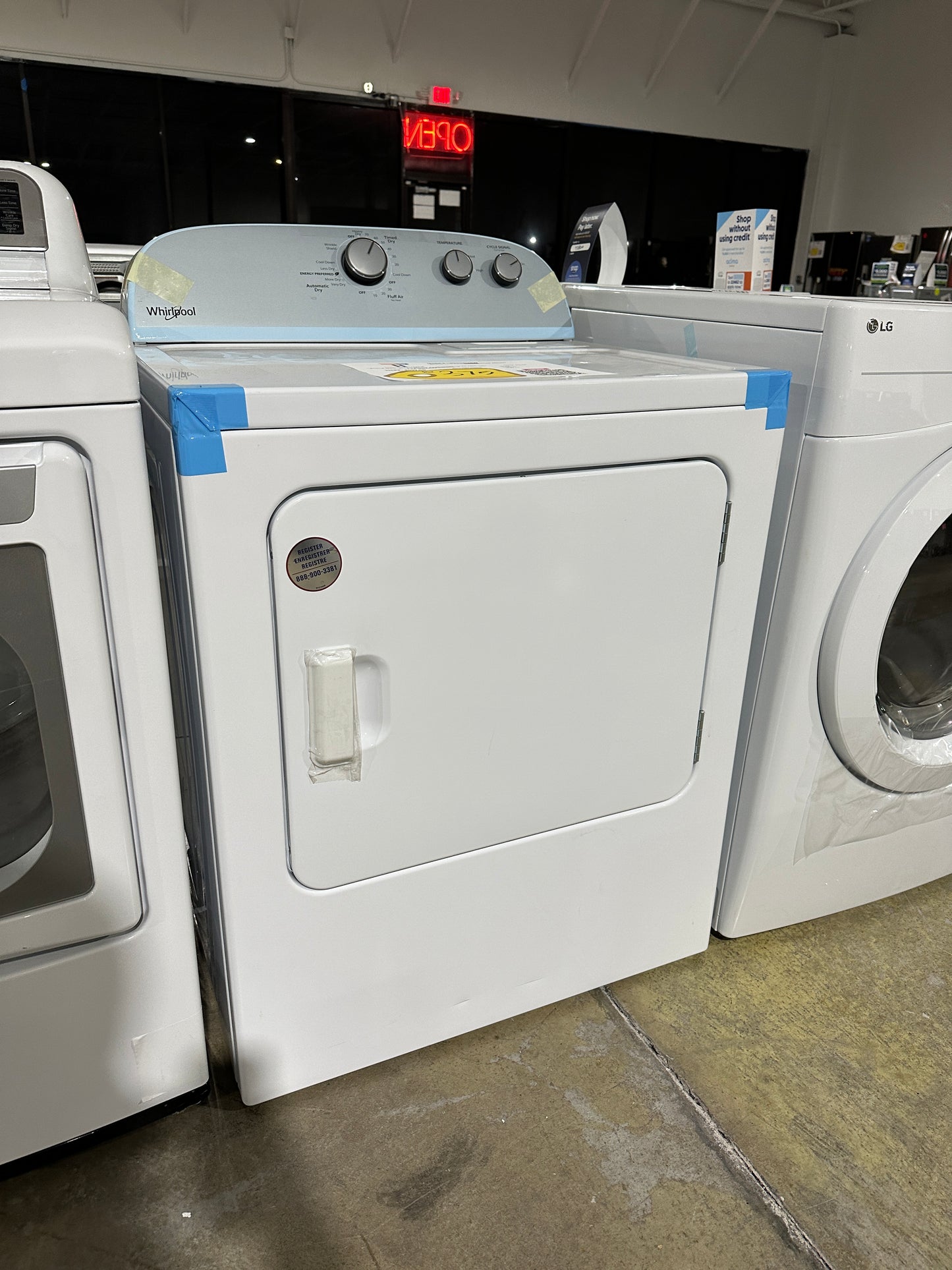 NEW WHIRLPOOL ELECTRIC DRYER with AUTODRY MODEL: WED4815EW  DRY11991S