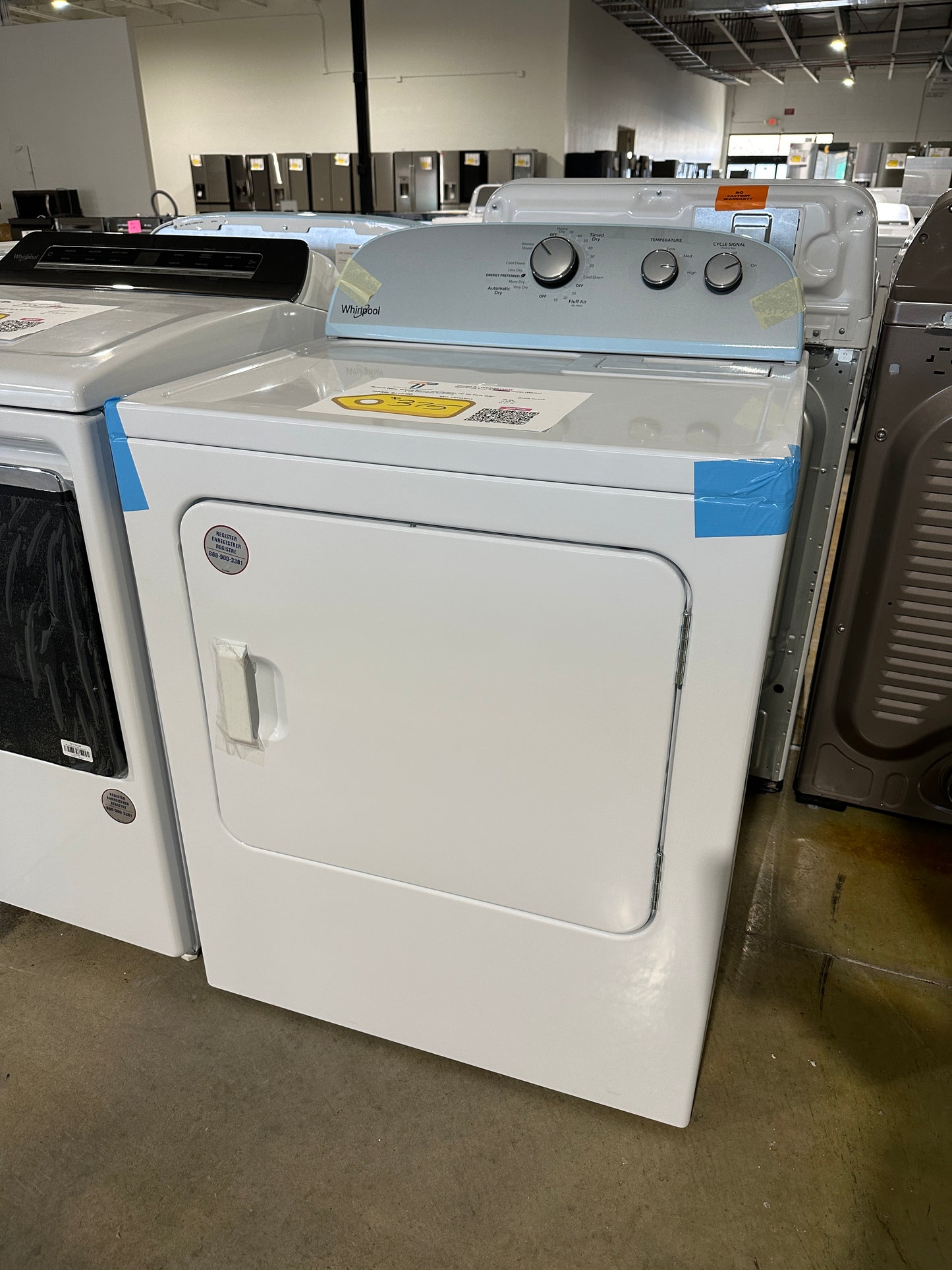 Whirlpool - 7 Cu. Ft. Electric Dryer with AutoDry Drying System - White  MODEL: WED4815EW  DRY11986S