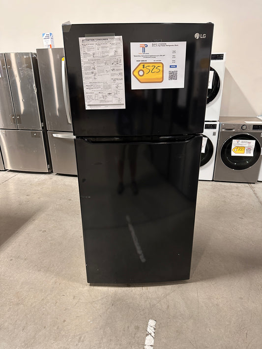 GREAT NEW LG TOP FREEZER BLACK REFRIGERATOR - GREAT FOR GARAGE - MODEL: LTCS20020B  REF13023