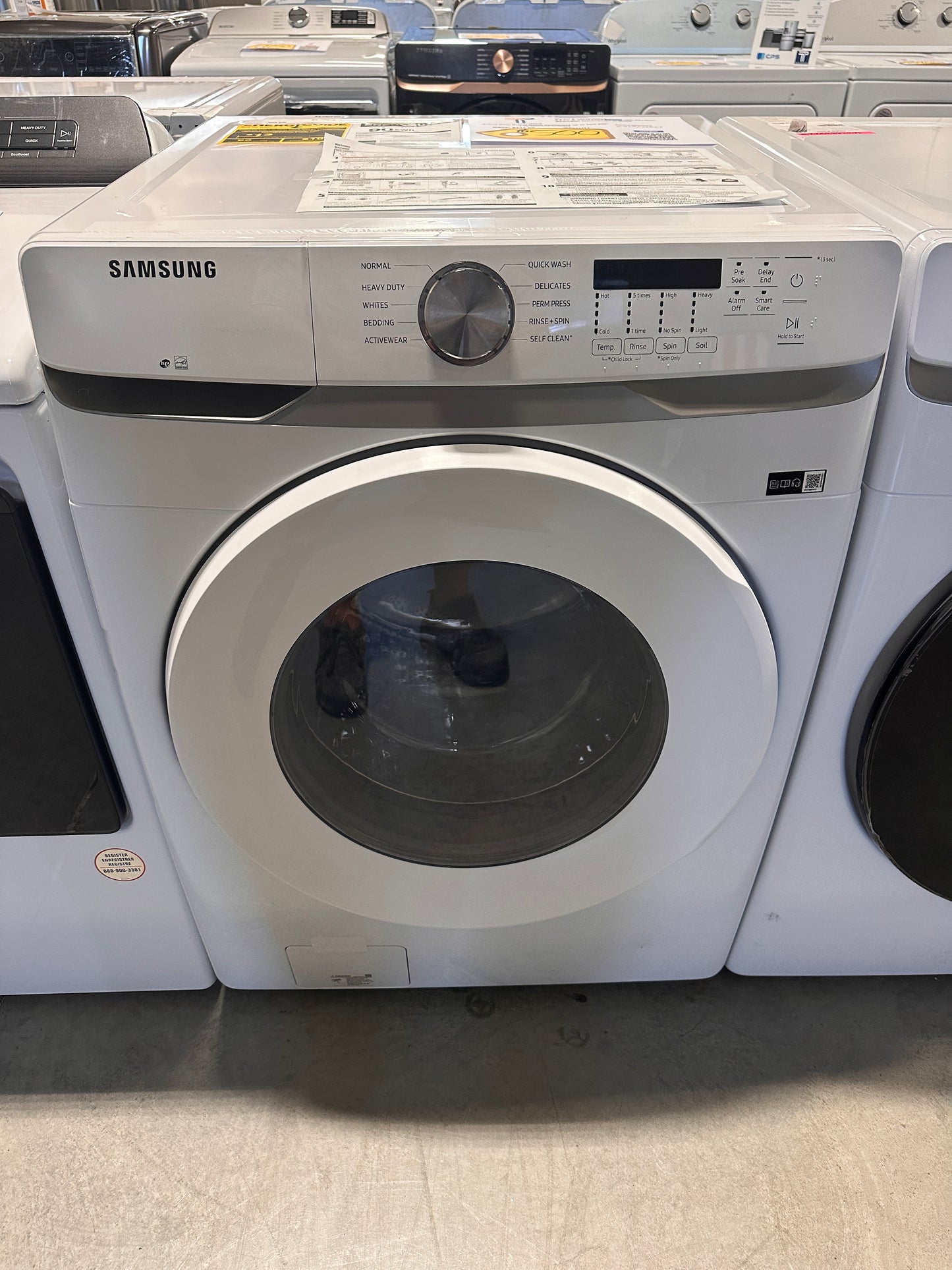 NEW FRONT LOAD WASHER - SAMSUNG STACKABLE WASHER - MODEL: WF45T6000AW  WAS13117