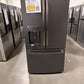 NEW GE - 27.7 Cu. Ft. French Door Refrigerator - Black Slate  MODEL: GFE28GELDS  REF13032