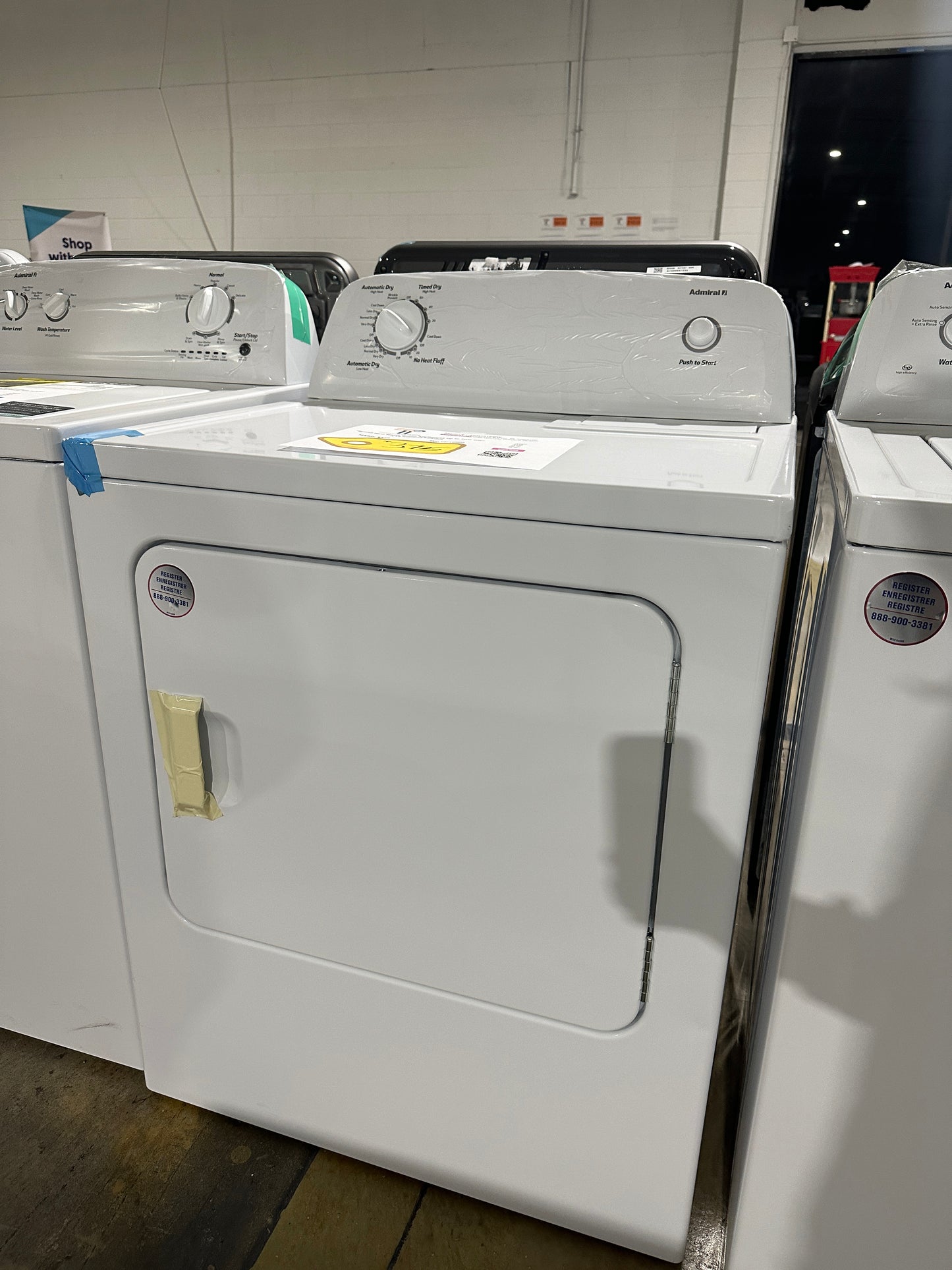 New Admiral 6.5 Cu. Ft. White Electric Dryer  MODEL: AED4516MW  DRY12000S