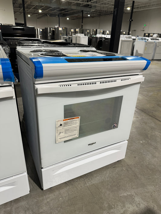 GREAT NEW WHIRLPOOL SLIDE IN ELECTRIC RANGE MODEL: WEC310S0FW  RAG11557S