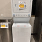 FRIGIDAIRE TOP LOAD WASHER ELECTRIC DRYER STACKED LAUNDRY UNIT MODEL: FLCE7522AW  WAS13136