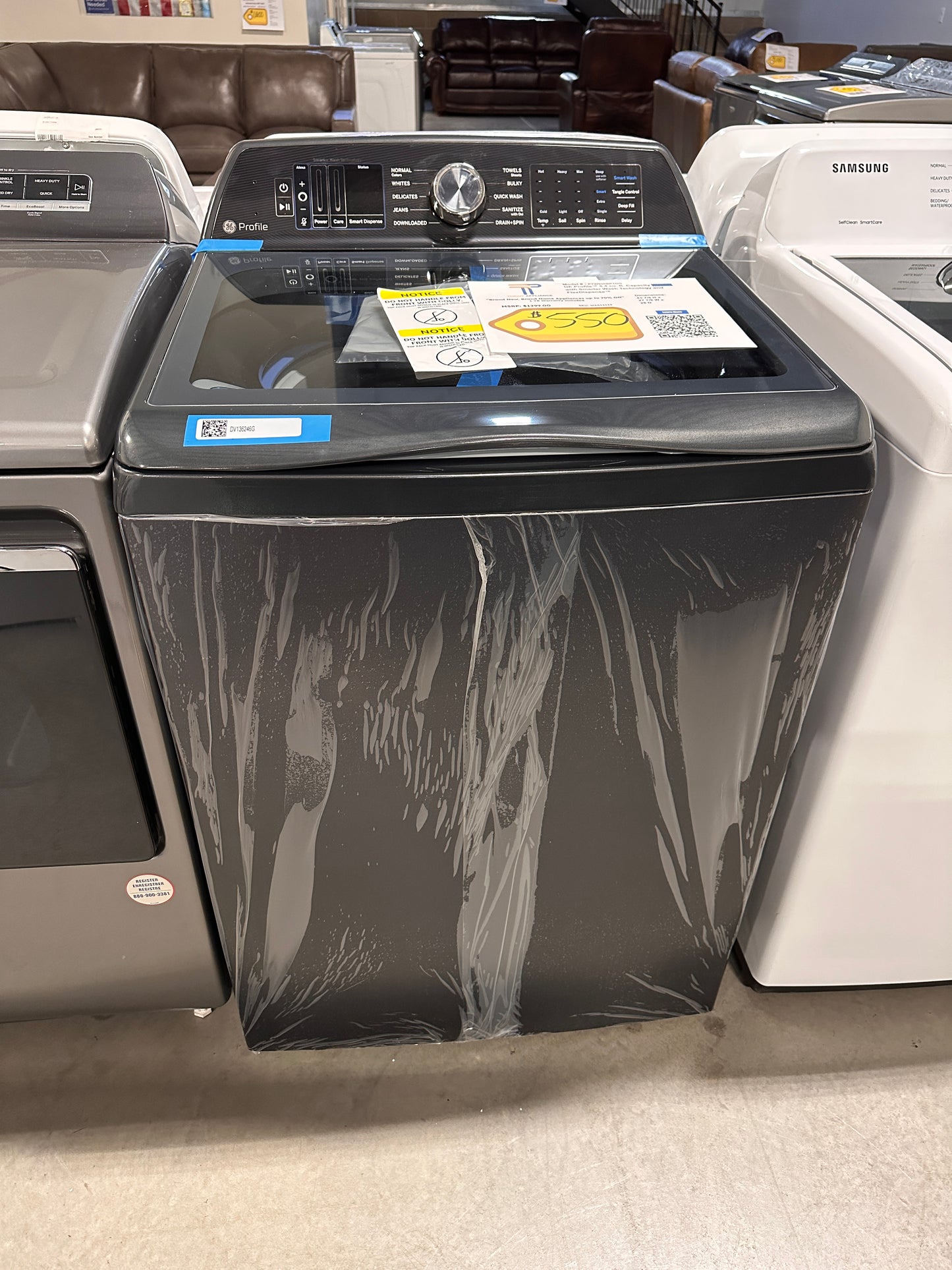 NEW GE PROFILE TOP LOAD SMART WASHER MODEL: PTW900BPTDG  WAS13133