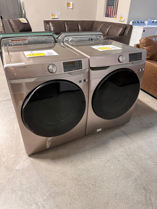 GORGEOUS SAMSUNG SMART FRONT LOAD WASHER ELECTRIC DRYER SET - WAS13124 DRY12361