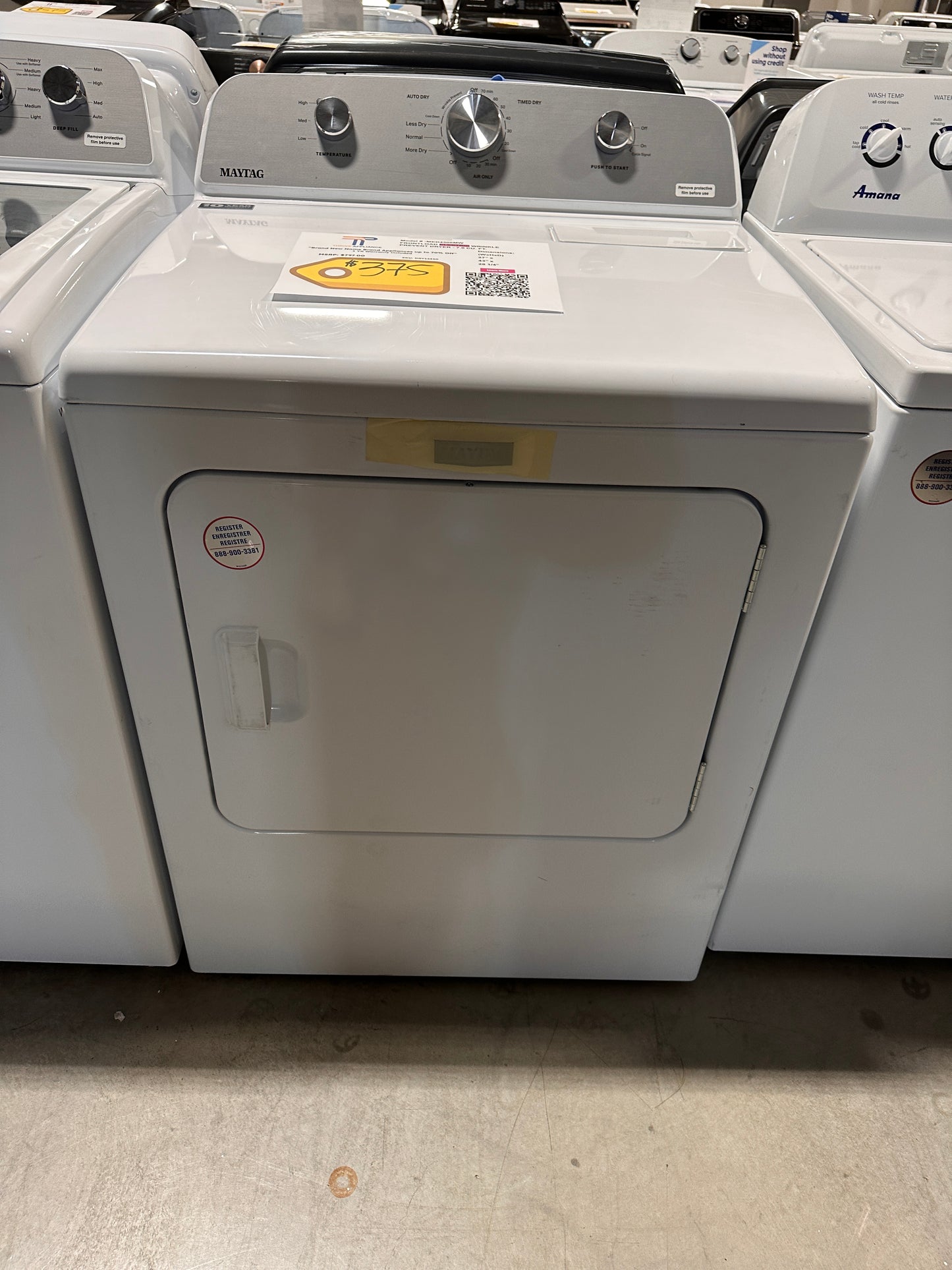 GREAT NEW MAYTAG ELECTRIC DRYER WITH WRINKLE PREVENT MODEL: MED4500MW  DRY12450