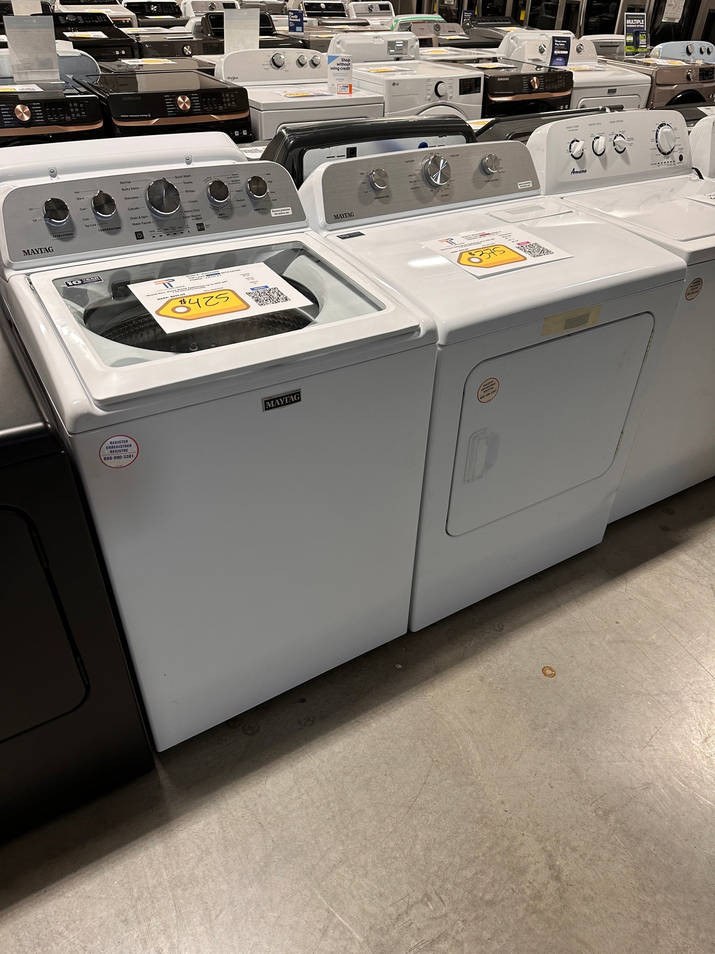 GORGEOUS TOP LOAD WASHER ELECTRIC DRYER MAYTAG LAUNDRY SET - WAS13139 DRY12450