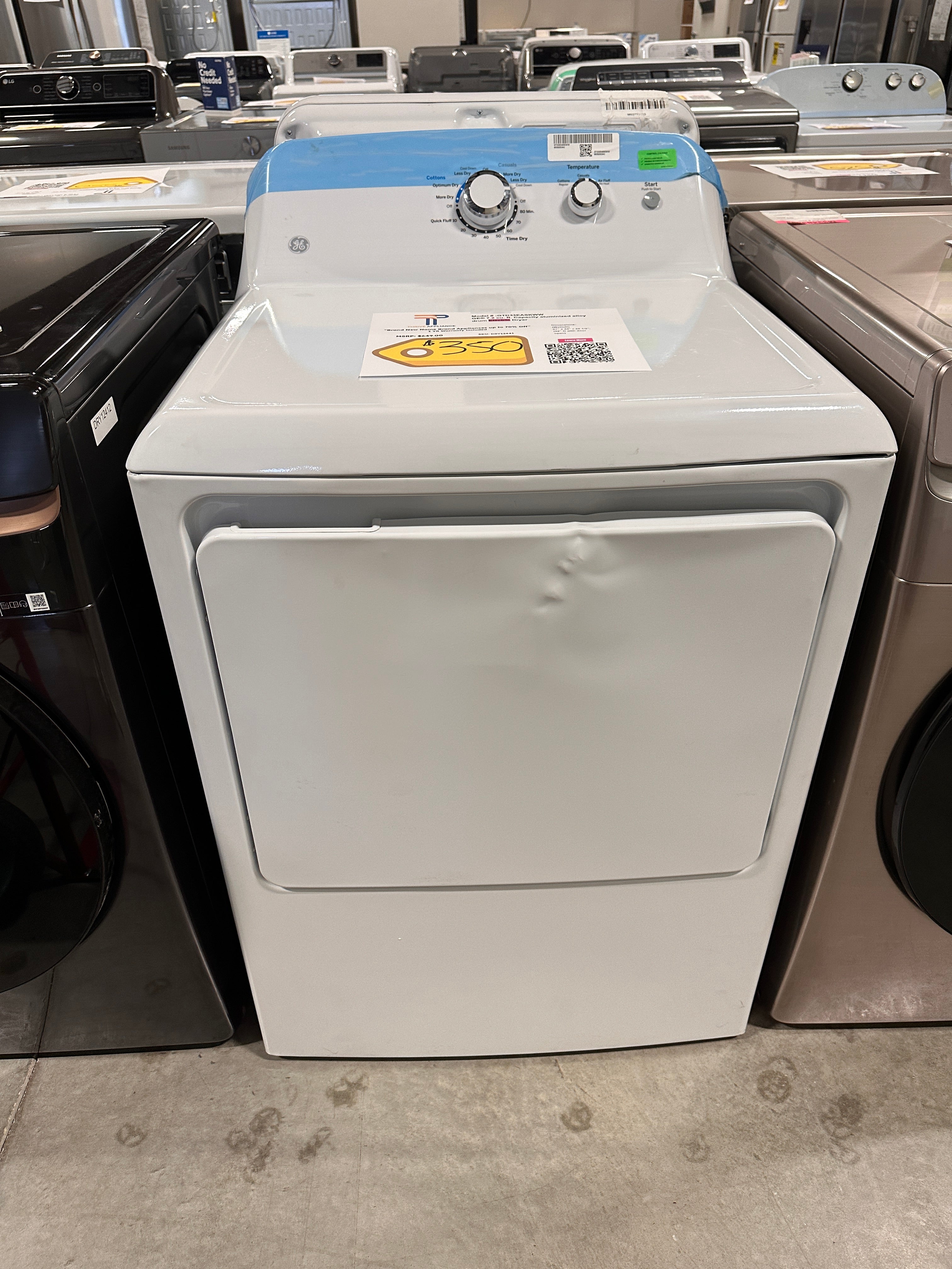 NEW GE - 7.2 Cu. Ft. Electric Dryer - White MODEL: GTD33EASK0WW DRY124 ...