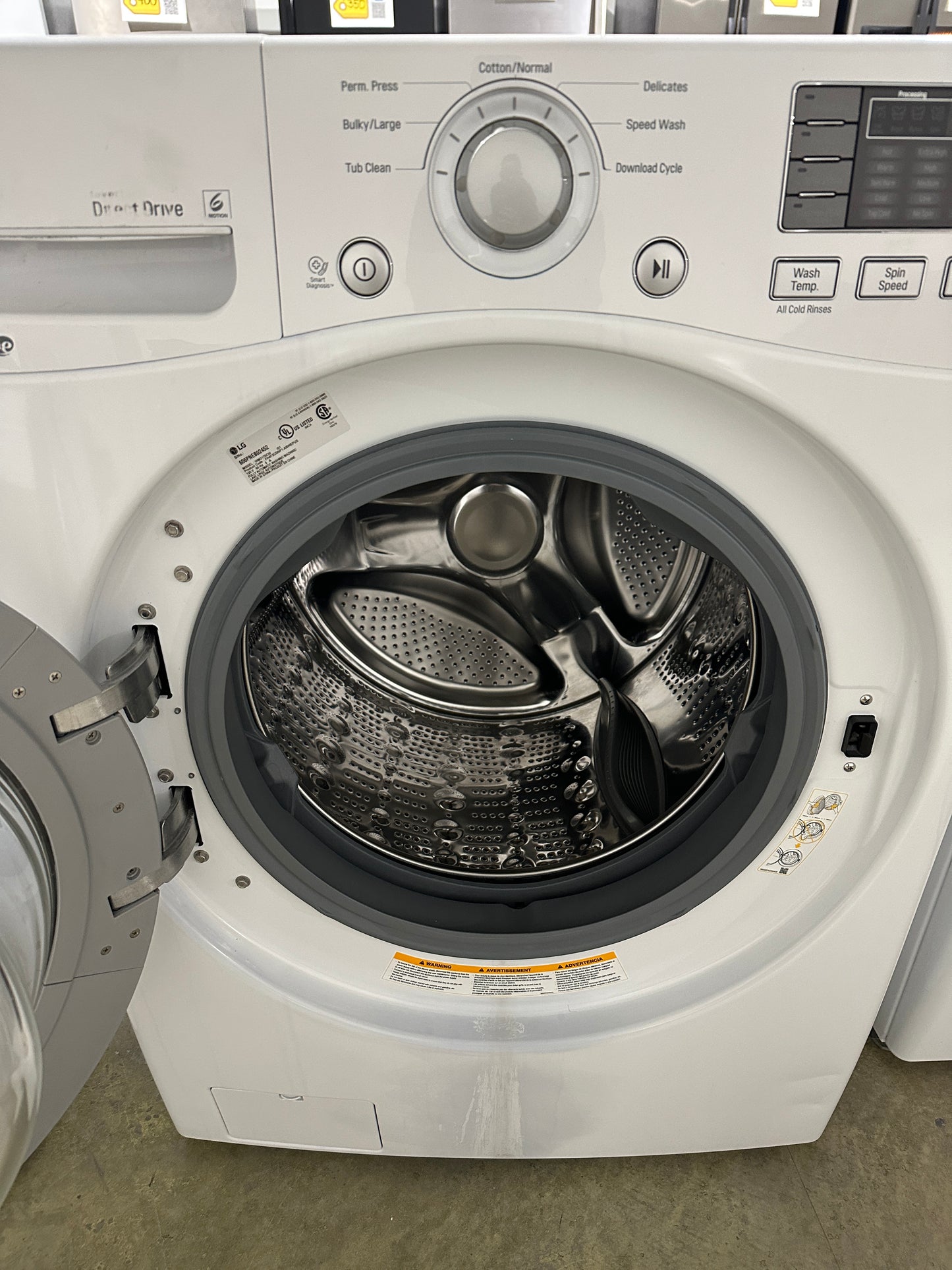 STACKABLE LG FRONT LOAD WASHER - USED - MODEL: WM3170CW  WAS12088S