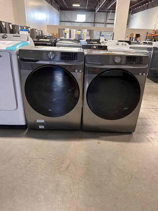 GORGEOUS NEW PLATINUM SAMSUNG WASHER DRYER SET - WAS13145 DRY12369