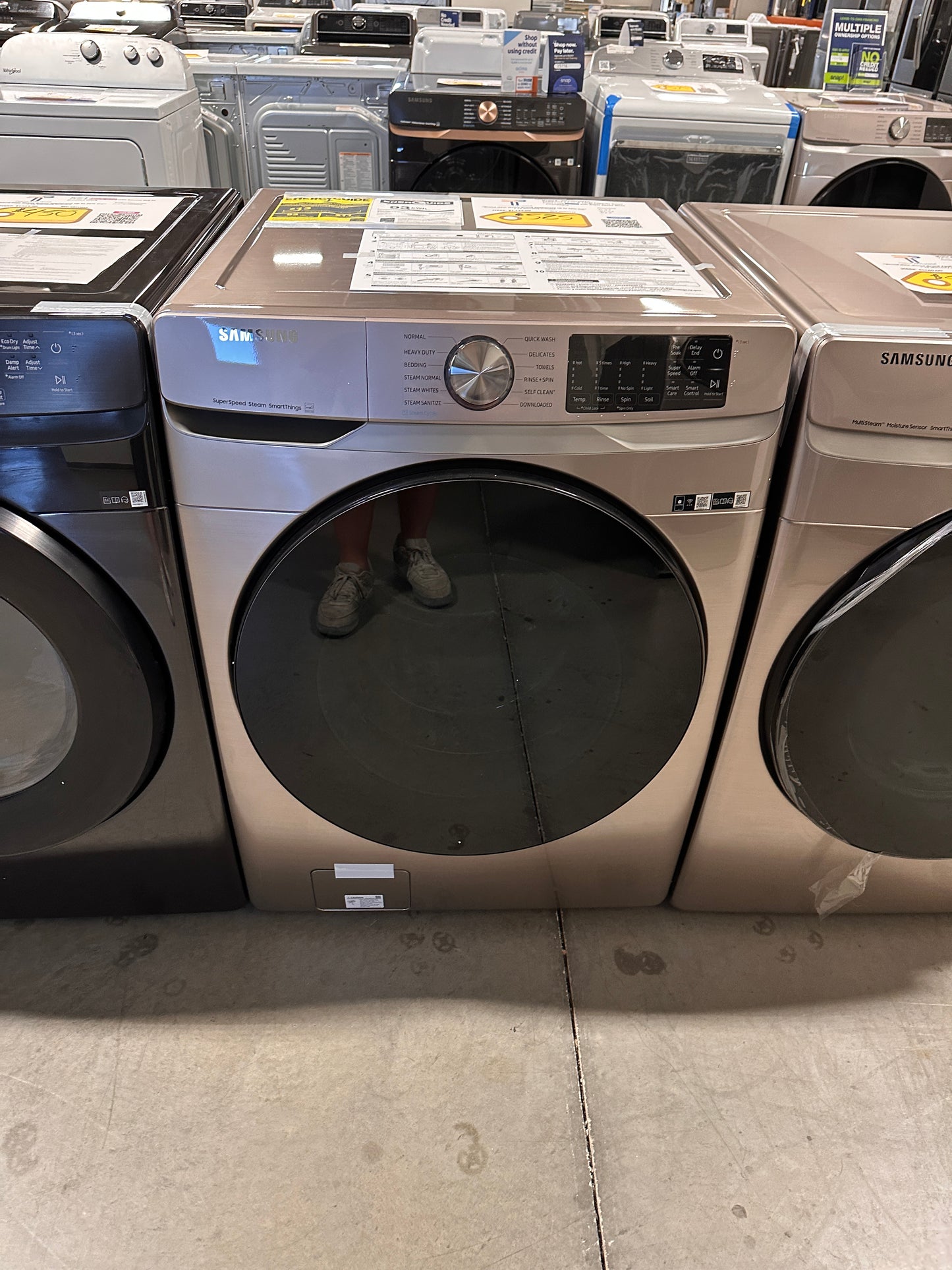 CHAMPAGNE SAMSUNG LARGE CAPACITY FRONT LOAD WASHER MODEL: WF45B6300AC/US  WAS13146
