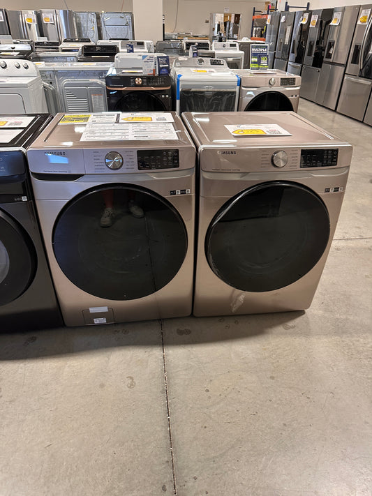 BRAND NEW CHAMPAGNE SAMSUNG STACKABLE WASHER DRYER LAUNDRY SET - WAS13146 DRY12361