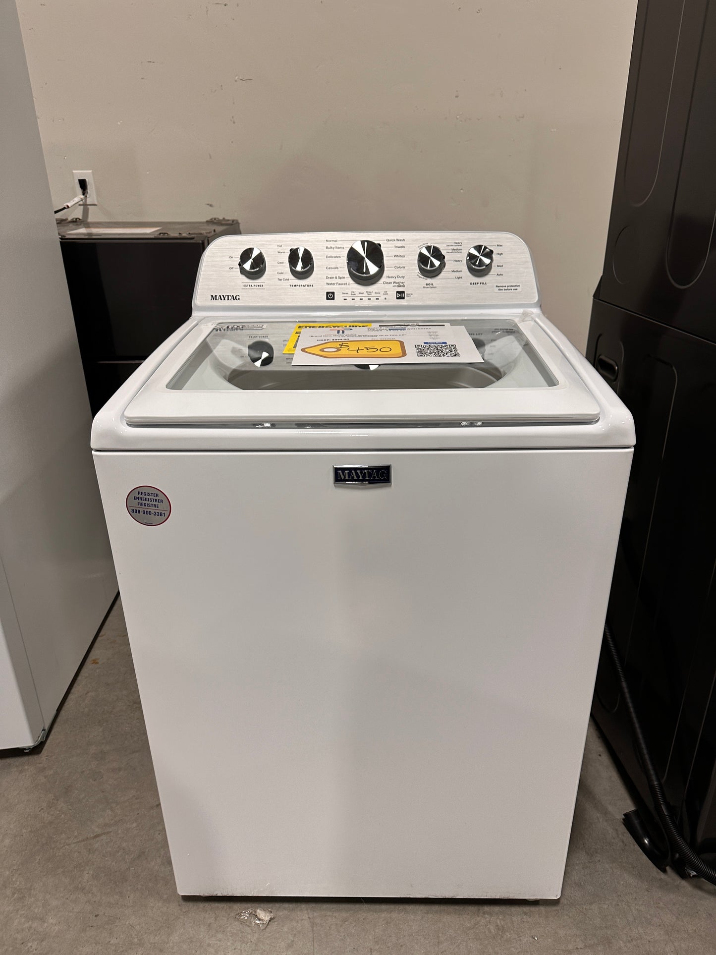 BRAND NEW MAYTAG TOP LOAD WASHER WITH EXTRA POWER BUTTON MODEL: MVW5430MW  WAS13155