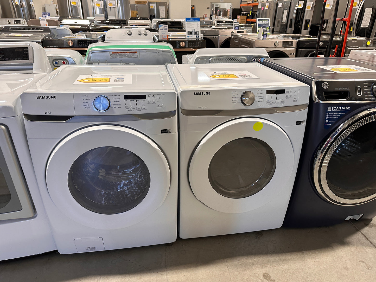 SALE PRICE STACKABLE SAMSUNG SMART LAUNDRY SET - FRONT LOAD WASHER ELECTRIC DRYER - WAS13152 DRY12460