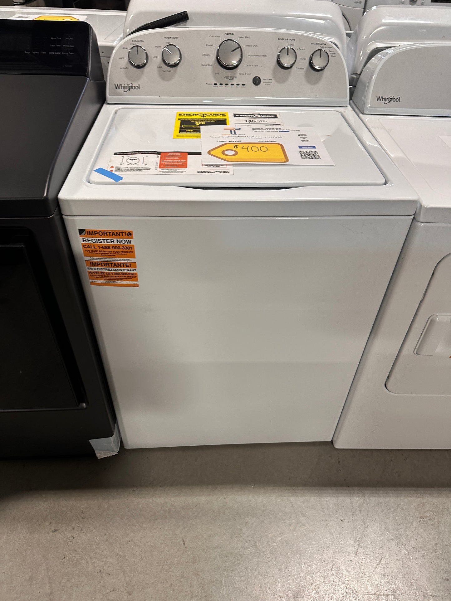 NEW! Whirlpool 3.5-cu ft High Efficiency Top-Load Washer  MODEL: WTW4816FW  WAS14062