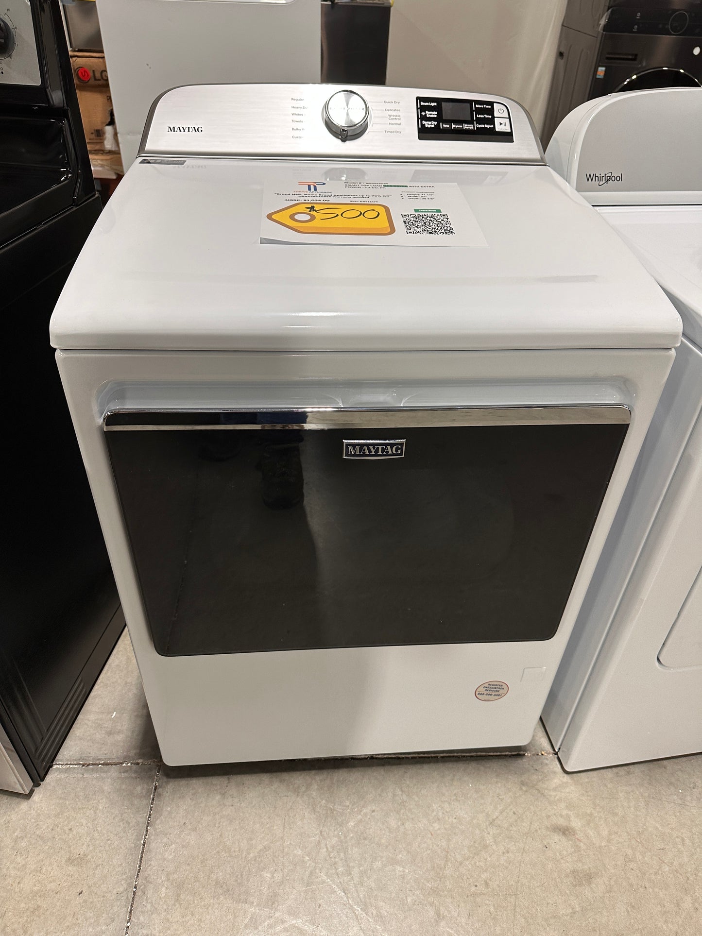 GREAT NEW MAYTAG SMART ELECTRIC DRYER MODEL: MGD6230HW  DRY12479