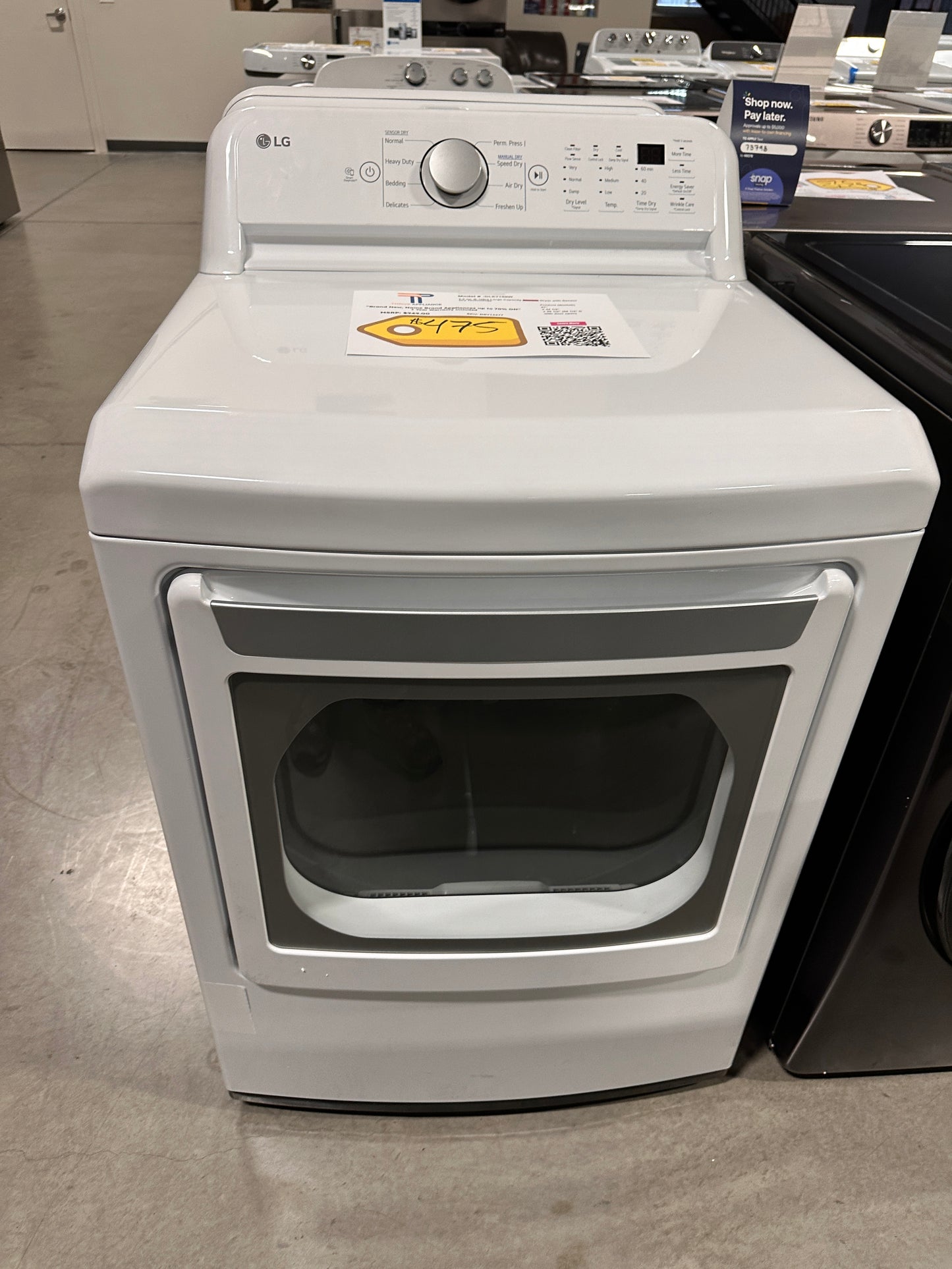 NEW LG - 7.3 Cu. Ft. Electric Dryer with Sensor Dry - White  MODEL: DLE7150W  DRY12477