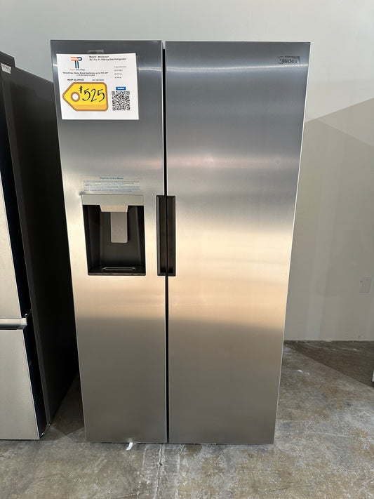 BEAUTIFUL NEW SIDE BY SIDE MIDEA REFRIGERATOR MODEL: MRS26D5AST REF12430S