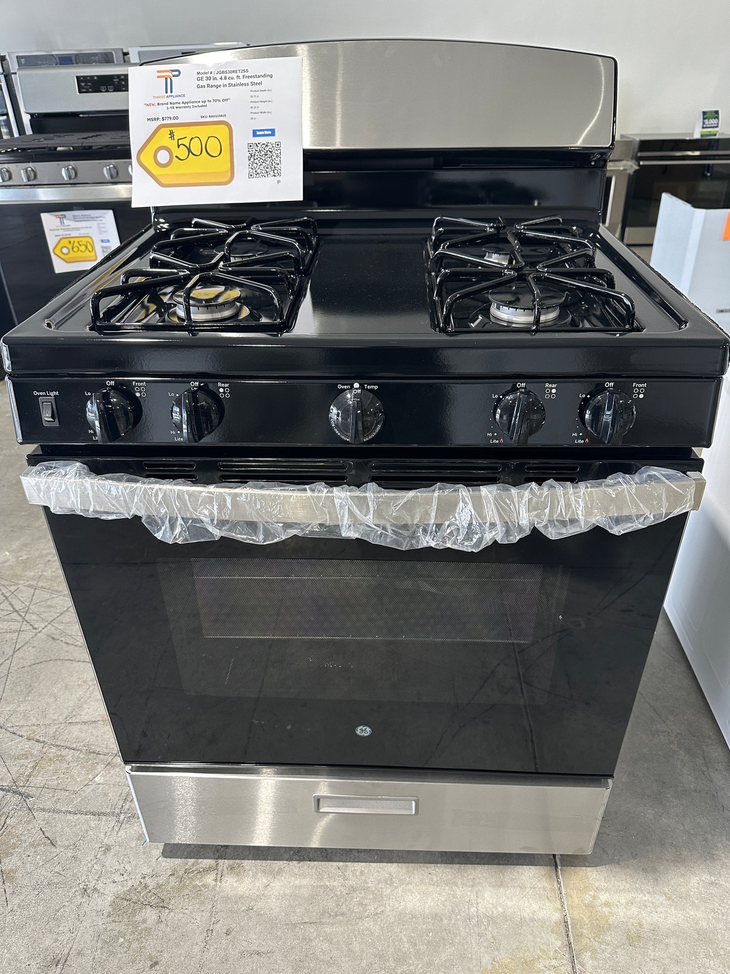 GORGEOUS NEW GE GAS RANGE MODEL: JGBS30RET2SS RAG11581S