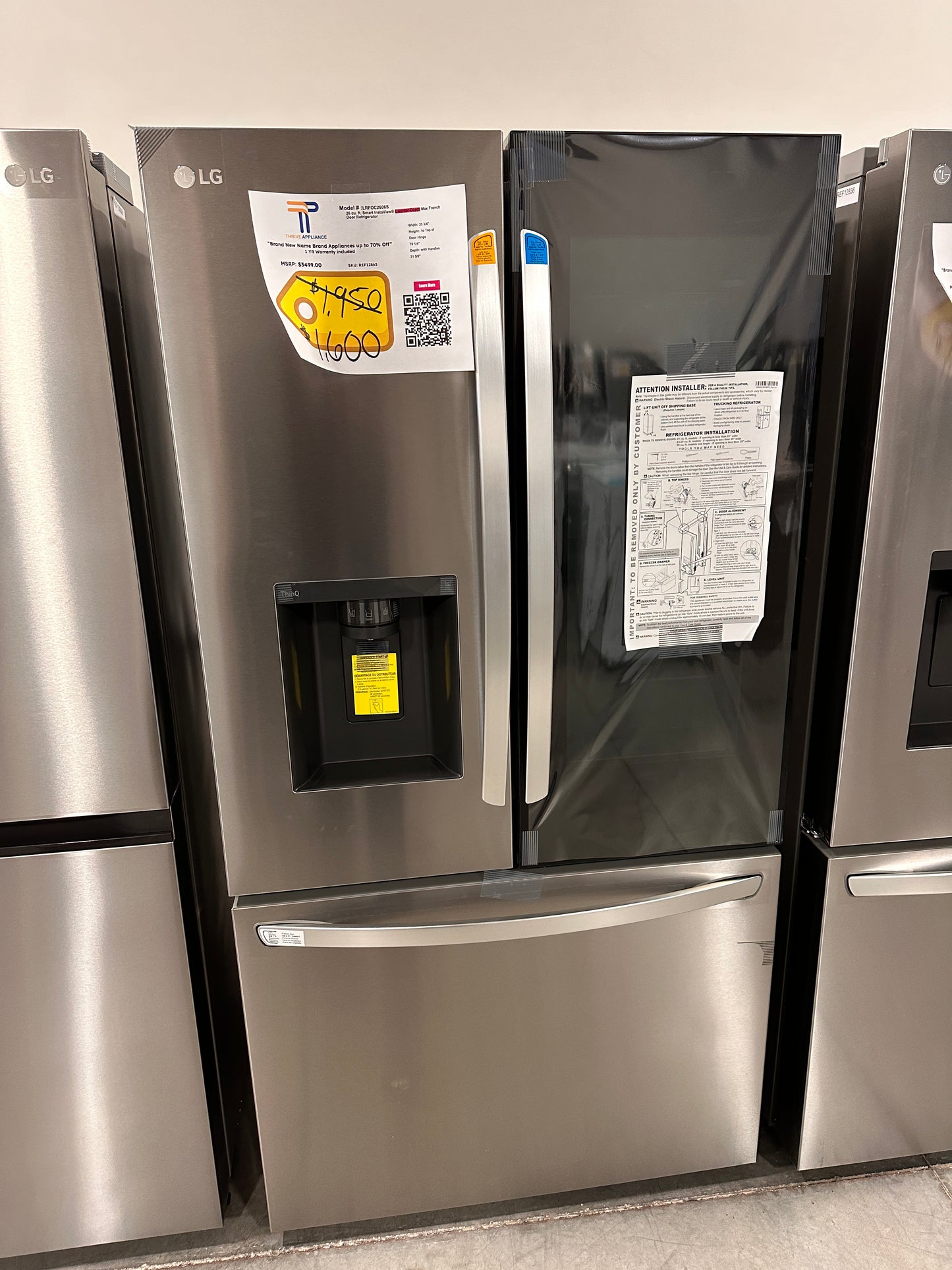 MAJOR DISCOUNT Counter-Depth Smart Refrigerator with InstaView - Model:LRFOC2606S  REF12863