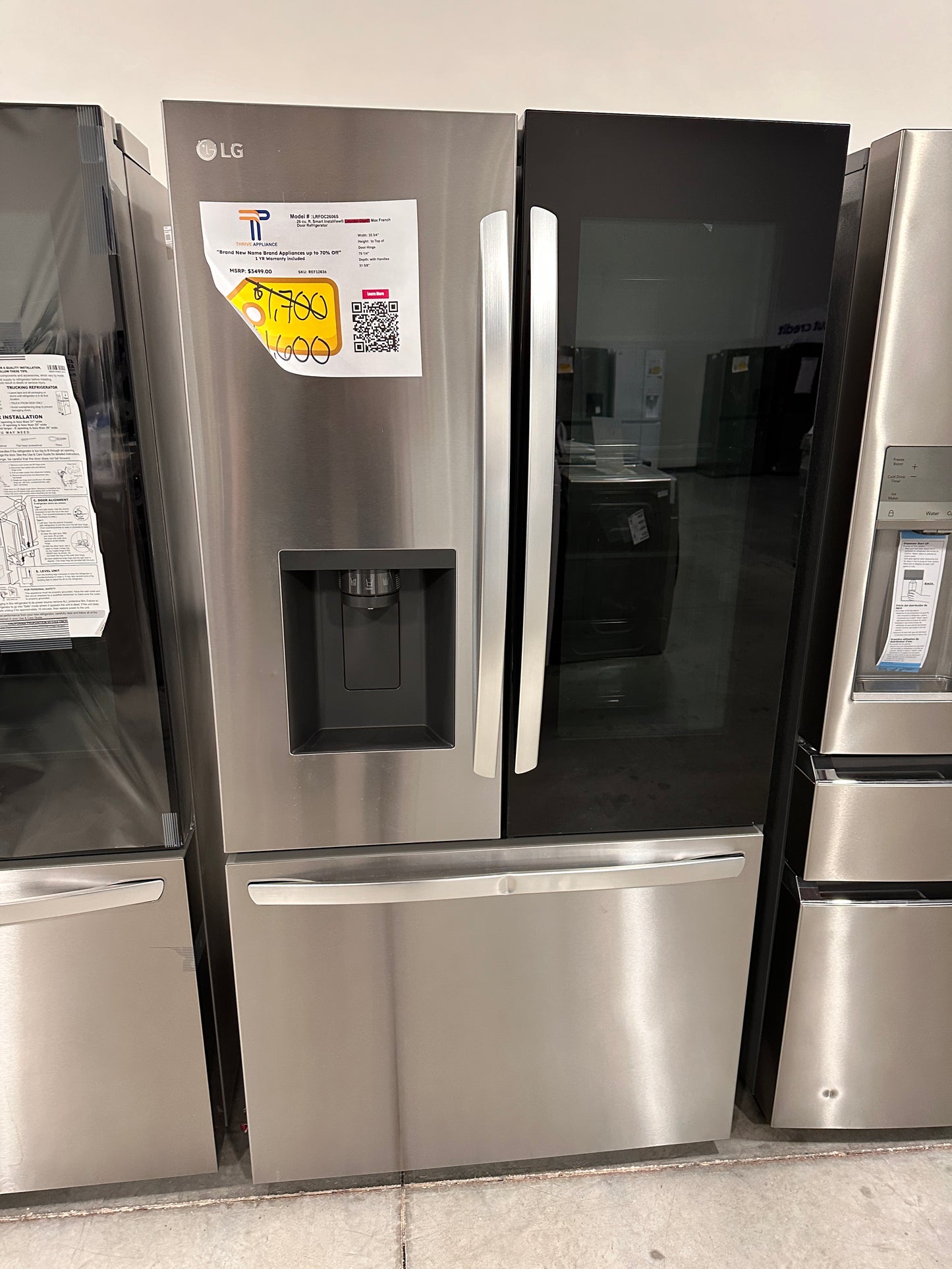 Counter-Depth Smart Refrigerator with InstaView - Stainless steel  Model:LRFOC2606S  REF12836