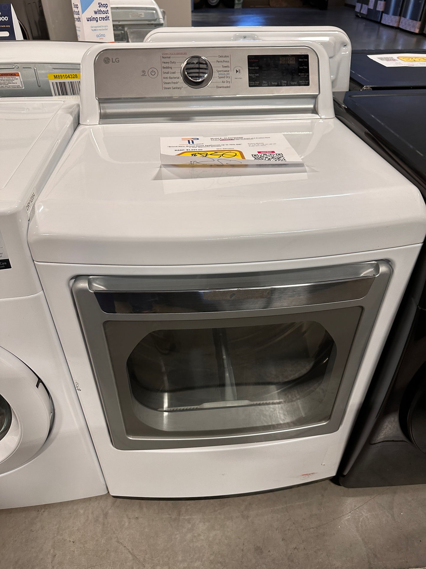 DISCOUNTED PRICE NEW LG SMART ELECTRIC DRYER with STEAM - DRY12241 DLEX7900WE