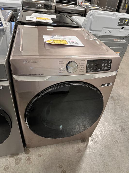 ON SALE Samsung - 7.5 cu. ft. Smart Electric Dryer with Steam Sanitize+ - Champagne  MODEL: DVE45B6300C  DRY12432