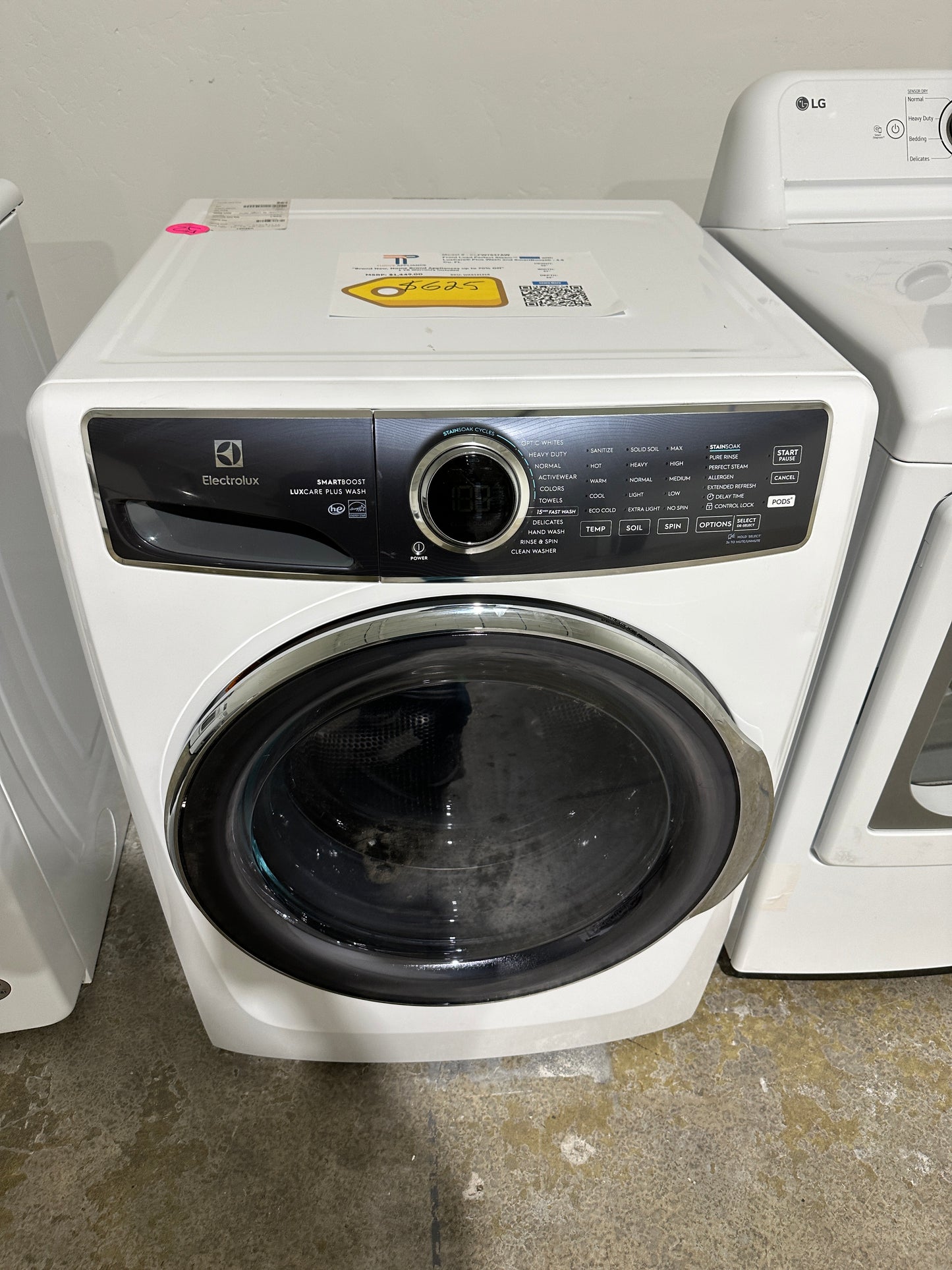 GREAT NEW STACKABLE FRONT LOAD WASHER with SMARTBOOST MODEL: ELFW7637AW WAS12121S