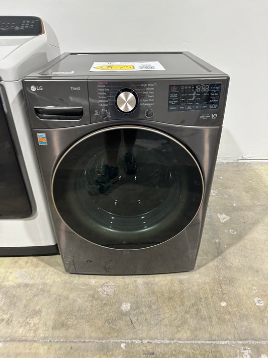 GORGEOUS BLACK STEEL LG SMART FRONT LOAD WASHER MODEL: WM4000HBA WAS12145S