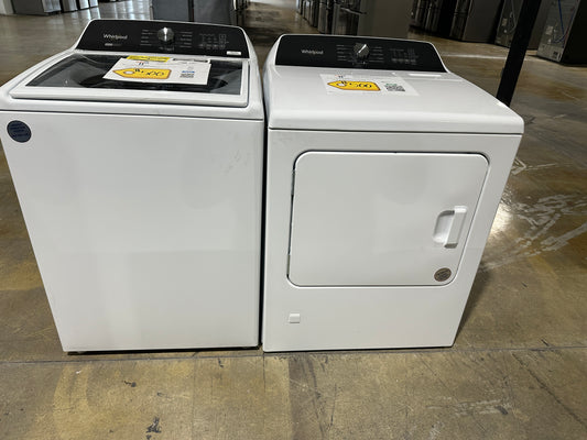 GORGEOUS NEW WHIRLPOOL TOP LOAD WASHER GAS DRYER LAUNDRY SET WAS12147S DRY12159S