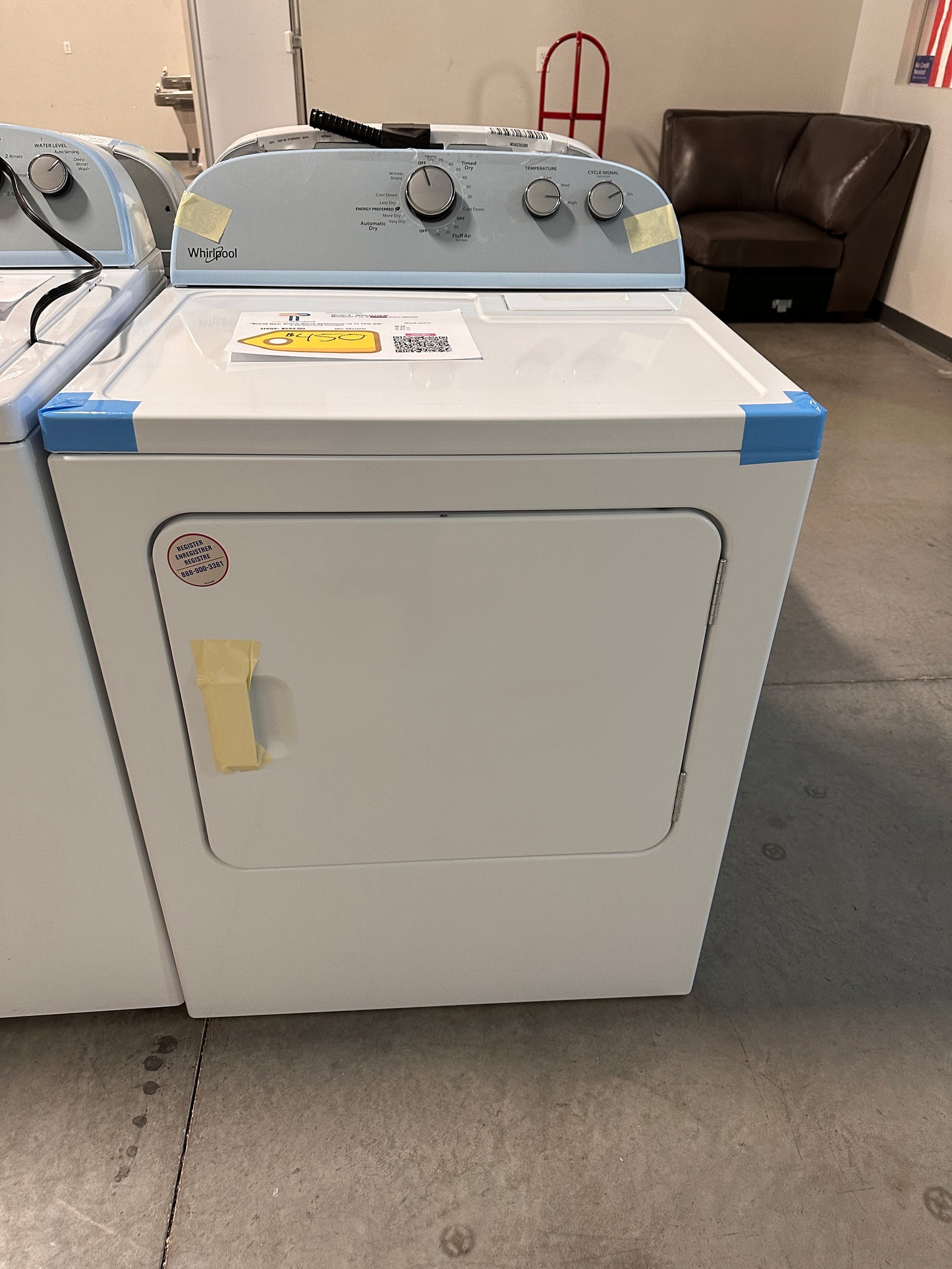 Whirlpool - 7.0 Cu. Ft. 14-Cycle Electric Dryer - White  MODEL:WED4815EW  DRY12532