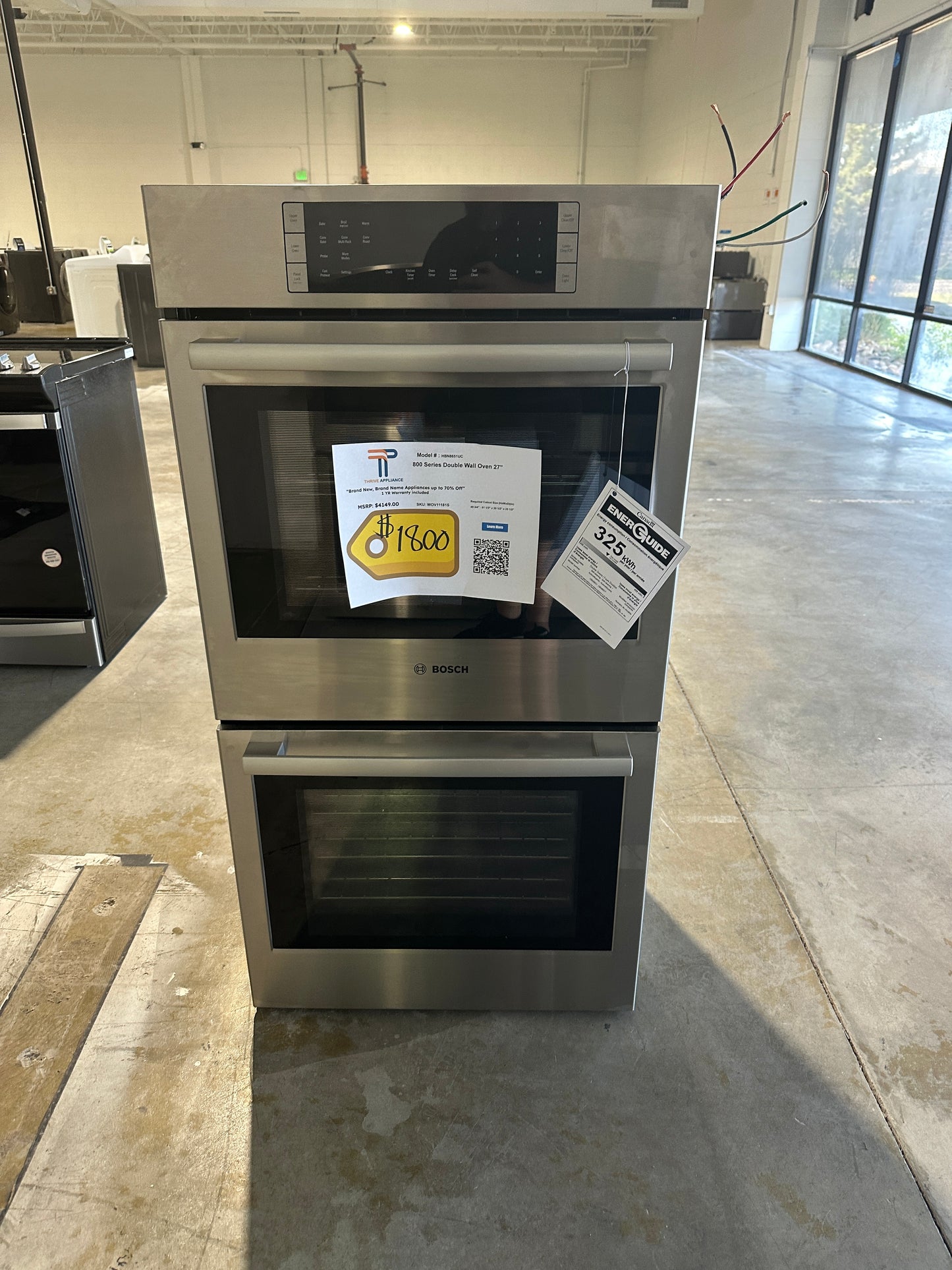 GREAT NEW BOSCH DOUBLE CONVECTION WALL OVEN MODEL: HBN8651UC WOV11181S