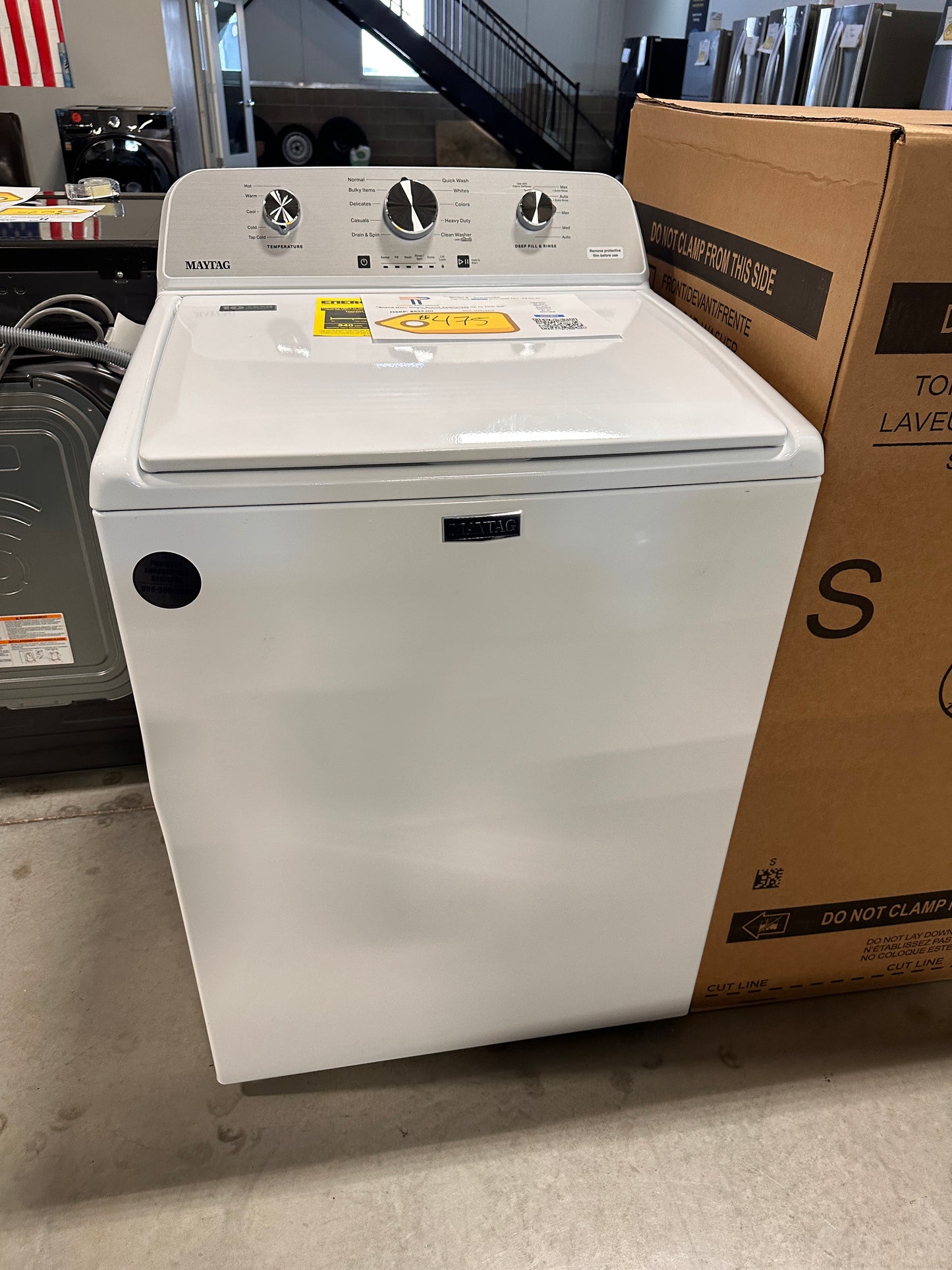 NEW TOP LOAD MAYTAG WASHER WITH DEEP FILL MODEL: MVW4505MW  WAS13273